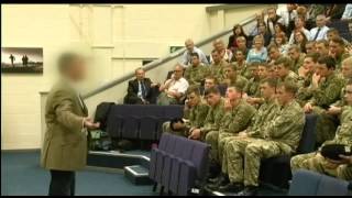 Former SAS Soldier Andy McNab Visits Army College  Forces TV [upl. by Buskus346]