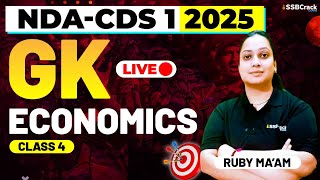 NDA amp CDS 1 2025 Exam GK Live  Economics  Class 4 [upl. by Arihsat]