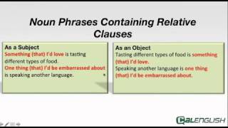 Noun Phrases Containing Relative Clauses [upl. by Zennas]