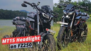 Indias Most Modified YAMAHA FZ250 with MT15 Headlight  Ritwiz Pandey [upl. by Andre355]