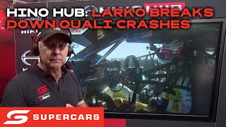 Larko Breaks Down Wild Boost Mobile Qualifying Crashes  2024 Repco Supercars Championship [upl. by Alyakcim]