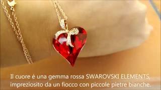 Collana con cuore rosso quot Regalo dellamorequot con Swarovski Elements LADY COLOUR [upl. by Llednik]