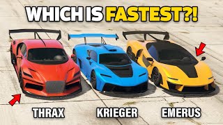 GTA 5 ONLINE  KRIEGER VS EMERUS VS THRAX WHICH IS FASTEST [upl. by Lettig]