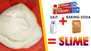 Colgate Toothpaste Slime with Salt amp Baking Soda   NO BORAX 2 Ingredients Toothpaste Slime [upl. by Alicec654]