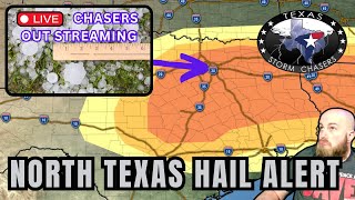 LIVE TEXAS CHASE  Large Hail Enhanced Risk Coverage DA [upl. by Netaf]