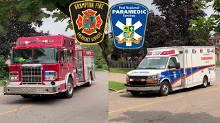 Brampton Fire Squad 205 amp Peel Paramedics Responding [upl. by Ahsekyt]