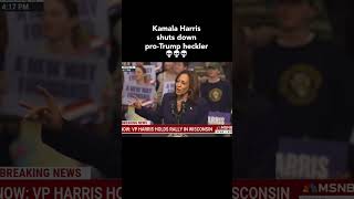 Kamala shuts down proTrump heckler 💀💀💀 [upl. by Barbaraanne]