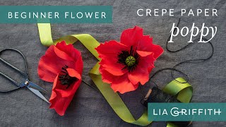 How to Make a Crepe Paper Poppy Bloom  Enchanted Garden Starter Flower [upl. by Judus]