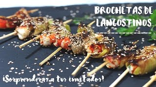 BROCHETA DE LANGOSTINOS deliciosa y fácil de hacer [upl. by Argent]