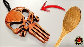 I Carve Skull Made With Wooden Spoon [upl. by Matronna45]