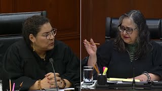 LENIA BATRES y NORMA PIÑA CHOCAN por SUELDOS DE MINISTROS y REFORMA JUDICIAL [upl. by Gabriella972]