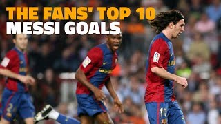 Messis best 10 goals according to the fans [upl. by Rosen]