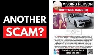 Brittnee Dancho Missing in Maryland  BEWARE THIS SCAM 2024 [upl. by Airak]