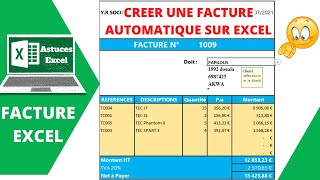 Comment faire une facture automatique sur Excel [upl. by Cohin]