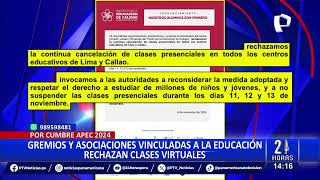 Gremios educativos rechazan suspensión de clases presenciales en Lima y Callao [upl. by Other]