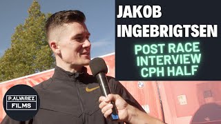 Post Race Interview  Jakob Ingebrigtsen  Copenhagen Half Marathon ENGLISH [upl. by Fulvia]