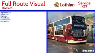 Lothian Buses Service X12 Ingliston to Murrayfield  E400MMC 650 SJ21NCD  FRV 101124 [upl. by Florentia554]