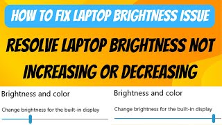 How to fix laptop screen brightness problem [upl. by Natica451]