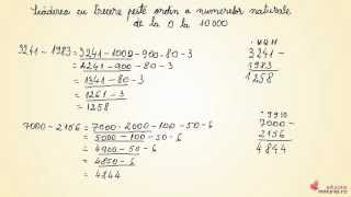 Scaderea cu trecere peste ordin a numerelor naturale de la 0 la 10 000  Matematica clasa a IIIa [upl. by Hills620]