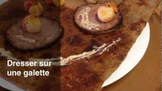 Galette andouille et noix de saintJacques [upl. by Ahsinak]