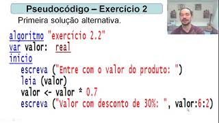 Videoaula 6  Exercícios envolvendo conceitos básicos de Algoritmos em Pseudocódigos Parte 1 [upl. by Lonyer529]