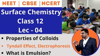 Surface Chemistry Class 12  NCERT  L4  Properties of Colloids  Tyndall Effect Electrophoresis [upl. by Anolla931]