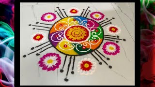 vagh Baras creative Rangoli for Diwali  rangoli [upl. by Keisling]