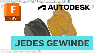 Selber Gewinde erstellen mit jeder Form Fusion Tutorial CAD Deutsch [upl. by Noyek]