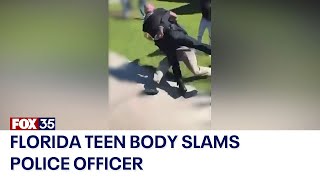 Florida high school student accused of body slamming police officer during fight [upl. by Ranite688]