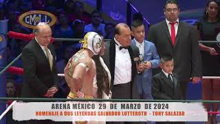 CMLL  HOMENAJE A TONY SALAZAR  ARENA MÉXICO  290324 [upl. by Akerahs500]