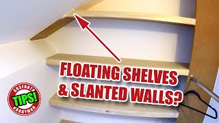 Installing floating shelves on an ANGLED wall [upl. by Nywrad]