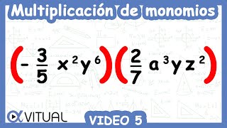 Multiplicación de monomios video 5 [upl. by Huei133]