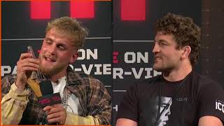 MMA fighter Ben Askren and YouTube star Jake Paul get physical ahead of boxing bout [upl. by Aidaas]