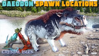 ARK Crystal Isles  DAEODON Common Spawn Locations amp TAMING [upl. by Fenton]