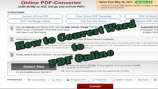 How to Convert Word to PDF Online using Online2PDFdotCOM PDFConverterTutorials [upl. by Skipp]