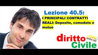 Diritto Civile Video lezione n 405 – I principali contratti reali [upl. by Anierdna306]