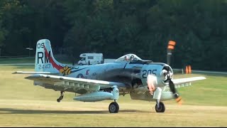 Douglas AD4N Skyraider  take off display and landing  Hahnweide 2016 [upl. by Spector]