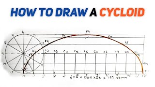 How to draw a cycloid in telugu  Engineering drawing  Diploma drawing [upl. by Ydollem]