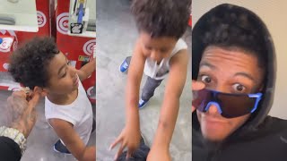 BlueFace Pulls Son By Ear And He PUSHES Him After 😭😭😭🤣🤣🤣 [upl. by Lowry291]