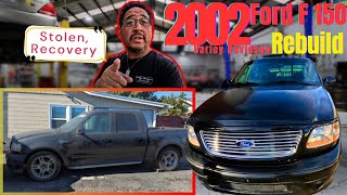 Salvage Auction Rebuilds  2002 Ford F 150 Harley Davidson Rebuild Part 01 [upl. by Evilo]