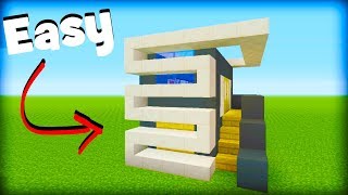 Minecraft Tutorial How To Make A Modern House 8 Easy Modern House [upl. by Lombardi]