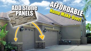 Install FAKE Faux Stone Panels EXTERIOR    SAVE MONEY  AMAZING RESULTS [upl. by Alial838]