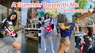 VLOG  A Day in My life in Amsterdam  نهار معايا فأمستردام shopping 🛍️  boat tour 🛥️ [upl. by Aerdnaed]