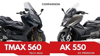 Yamaha TMAX 560 vs Kymco AK Premium Comparison [upl. by Bahner]