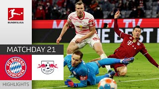 FC Bayern München  RB Leipzig 32  Highlights  Matchday 21 – Bundesliga 202122 [upl. by Ocinom]