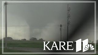 WATCH Tornado touches down in Iowa [upl. by Anerda]