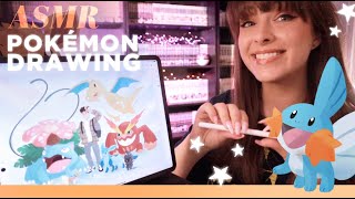 ASMR 🌊 Pokemon Drawing Whispered iPad Sketching Hangout for Relaxation [upl. by Analaj]