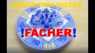 Servietten falten Fächer einfach  Einfache DIY Tischdeko basteln [upl. by Enaej631]