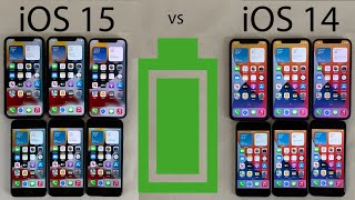 iOS 15 vs iOS 148 BATTERY Test on iPhone 12 11 XR 8 7 amp 6s [upl. by Stanleigh]