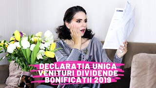 Completare DECLARATIA UNICA venituri DIVIDENDE pentru BONIFICATII 2019 [upl. by Solegna412]